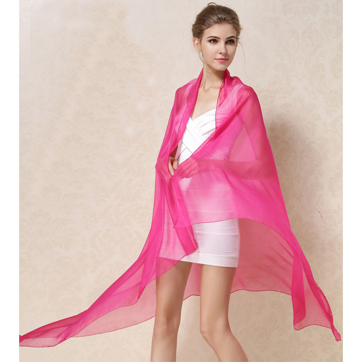 Deep Pink Silk Scarf 200x140cm