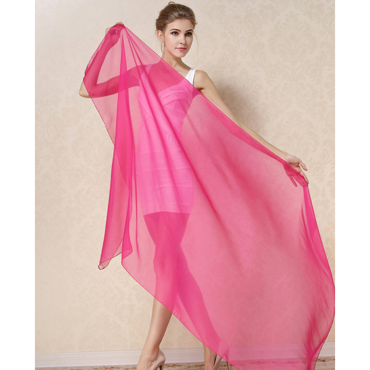 Deep Pink Silk Scarf 200x140cm