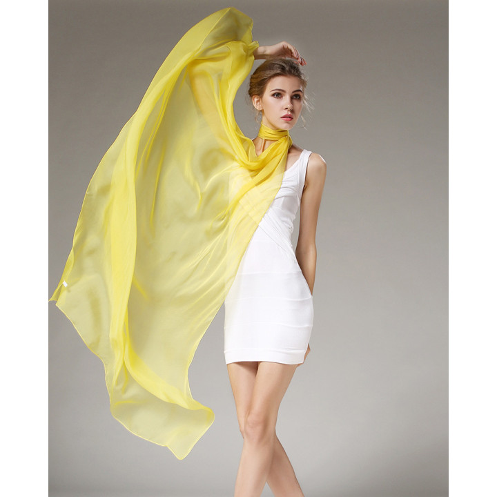 Yellow Silk Scarf 200x140cm