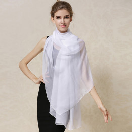 White Silk Scarf 200x140cm