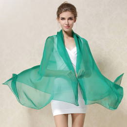 GREEN Silk Scarf 200x140cm