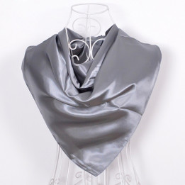 Grey Satin Scarf 90x90cm