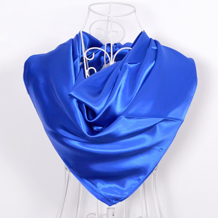 Blue Satin Scarf 90x90cm