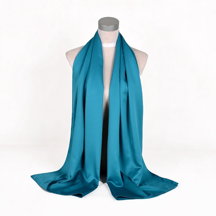 LakeBlue Satin Scarf 180x65cm