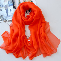 ORANGE Silk Scarf 200x140cm