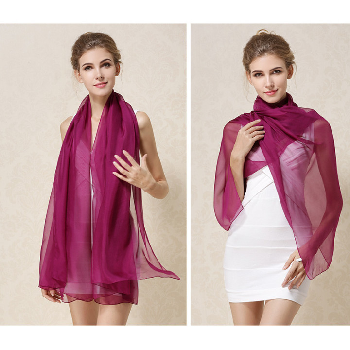 Deep Purple  Silk Scarf 200x140cm